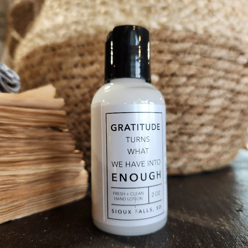 Inspire Bath & Body-travel lotion- gratitude turns what we have into enough