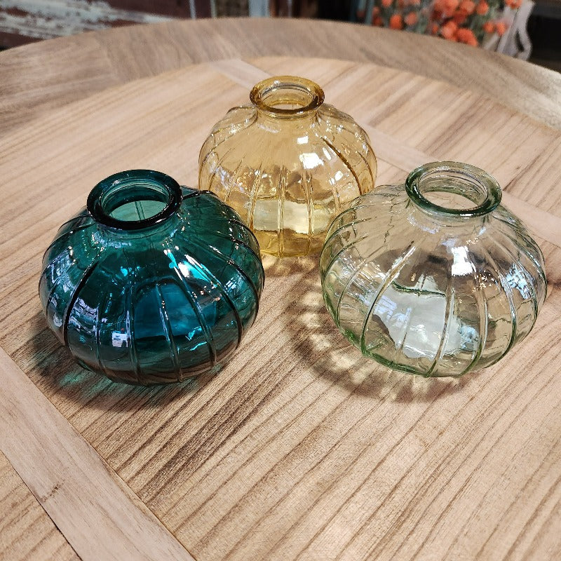 Round Colored Glass Vase
