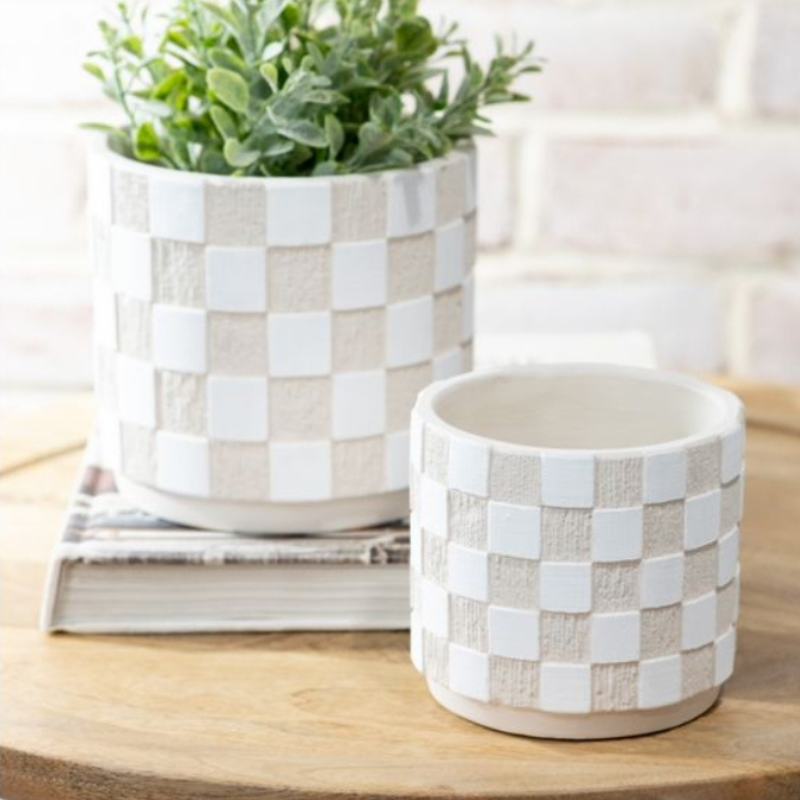 checkers plant pots Check Pattern Planter – ReStyle & Co