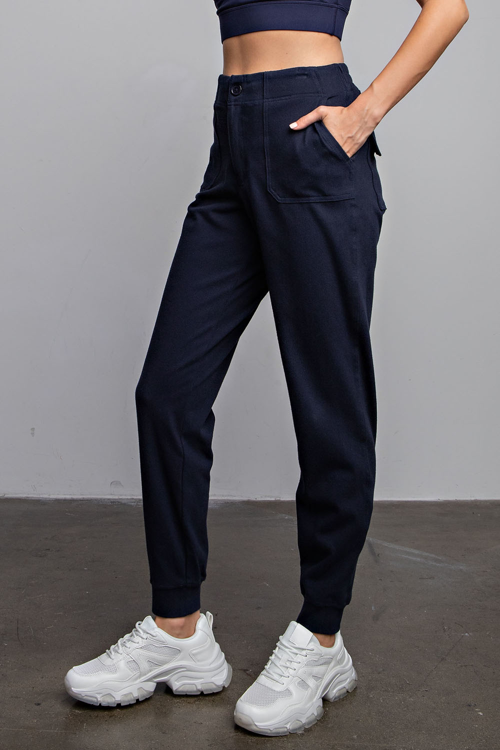 Cotton Stretch Denim Joggers