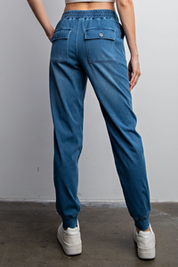 Cotton Stretch Denim Joggers