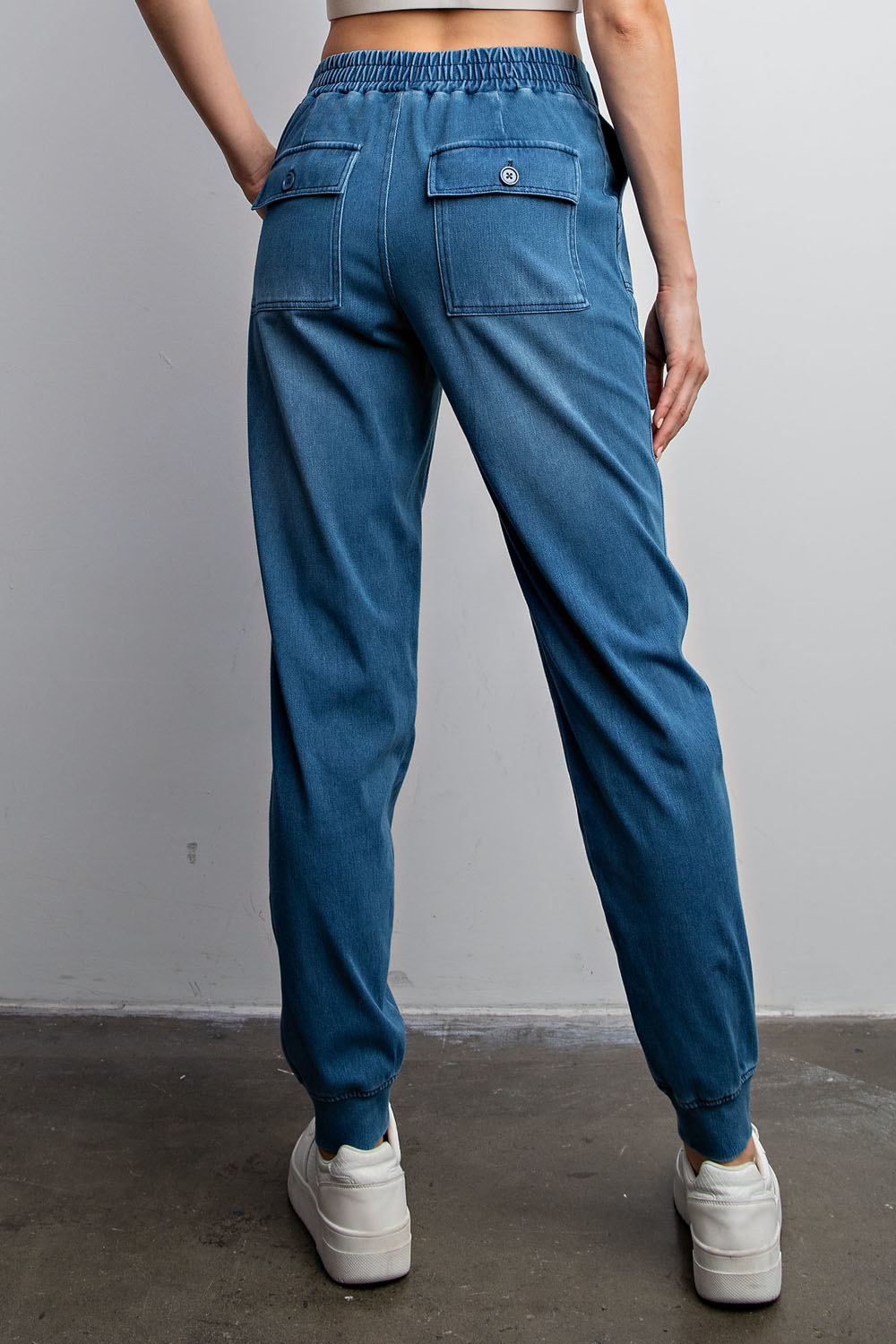 Cotton Stretch Denim Joggers