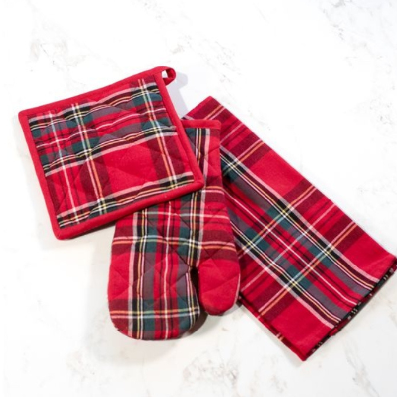 Holiday Plaid Towel & Mitt Gift Set
