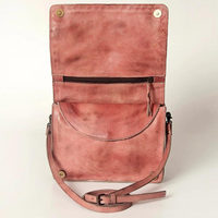 Leather Studded Fold-Over Crossbody