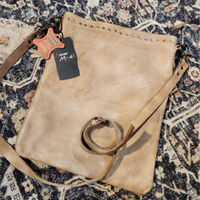 Leather Studded Tote Crossbody