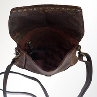 Leather Studded Weave Crossbody
