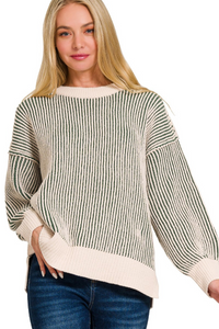 Two Tone Crewneck Sweater