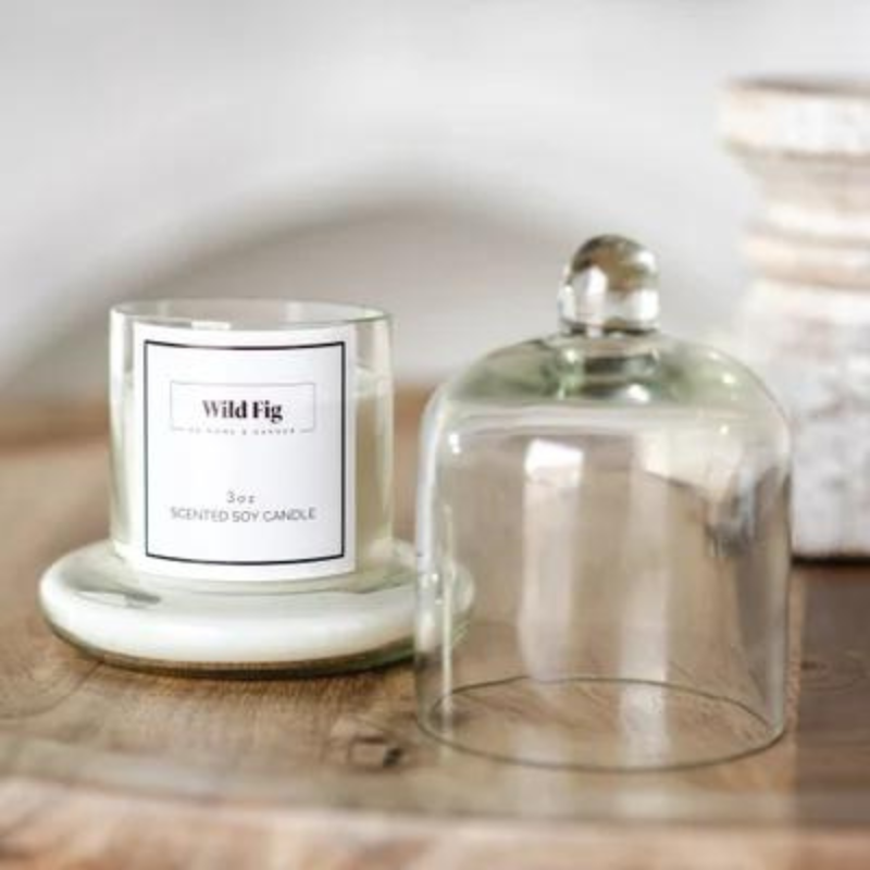 Glass Cloche Candle