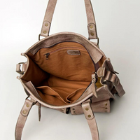 Leather Bucket Tote Bag