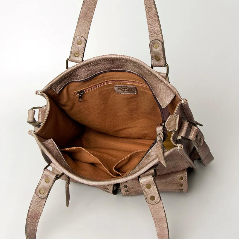 Leather Bucket Tote Bag