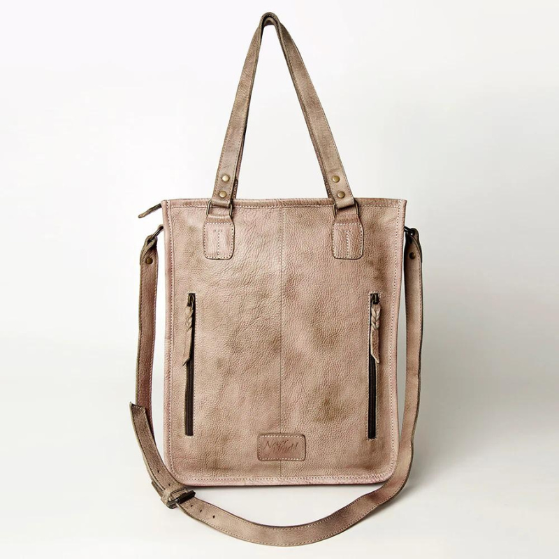 Leather Bucket Tote Bag