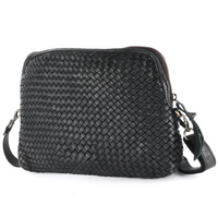 Leather Weave Crossbody