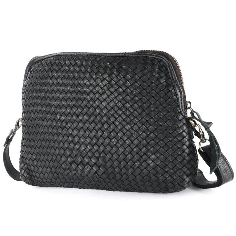 Leather Weave Crossbody
