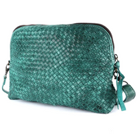 Leather Weave Crossbody