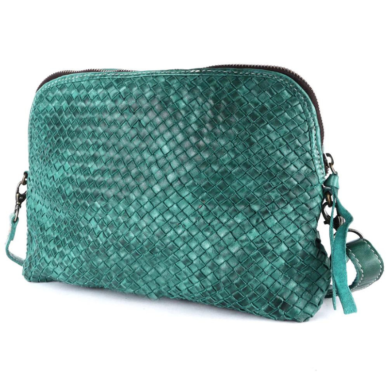 Leather Weave Crossbody