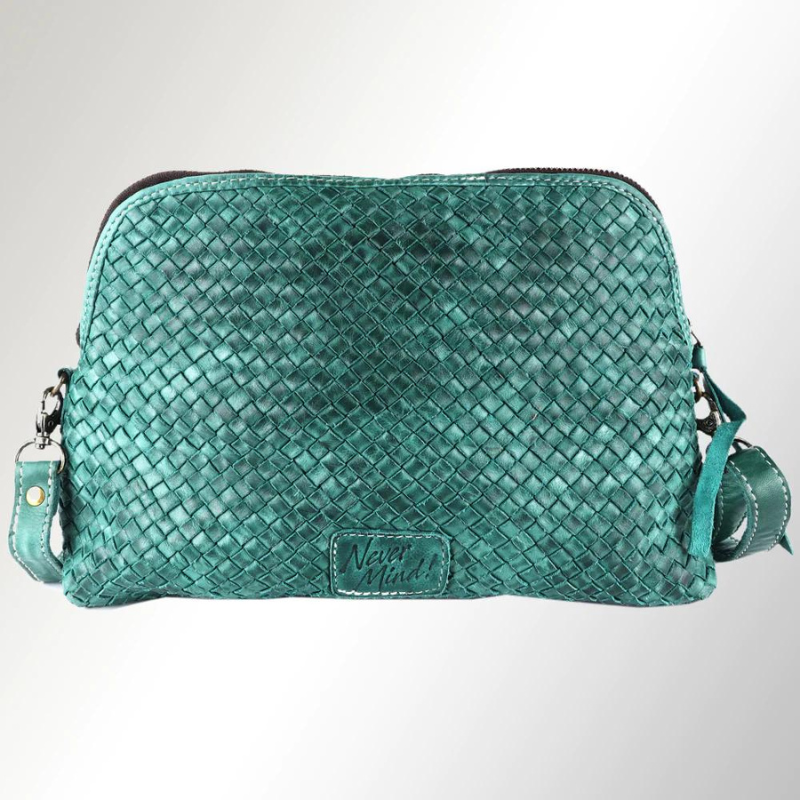 Leather Weave Crossbody