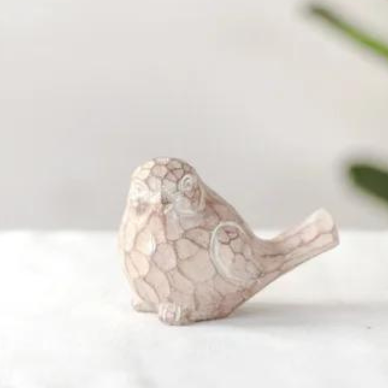 White Washed Carved Bird