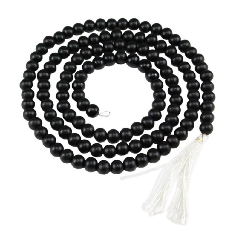 Black Wood Bead Garland 6'