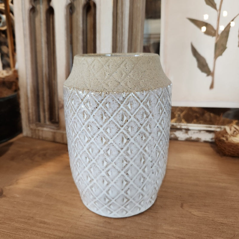 White and Beige Vase