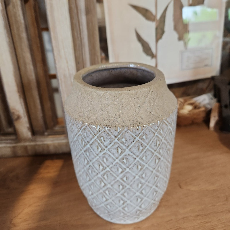 White and Beige Vase