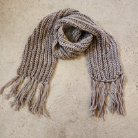 crochet knit scarf mocha
