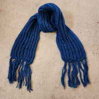 crochet knit scarf teal