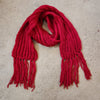 crochet knit scarf red
