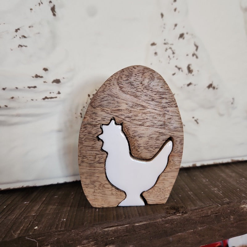 Wooden Egg with Hen Puzzle