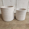 white porcelain planter