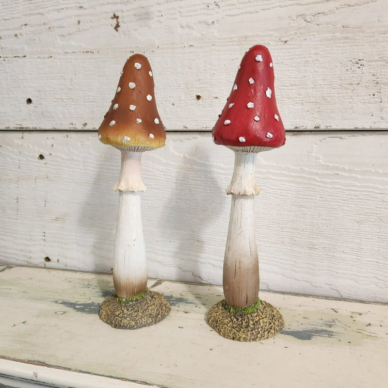 resin-mushroom-red-amber-tall-