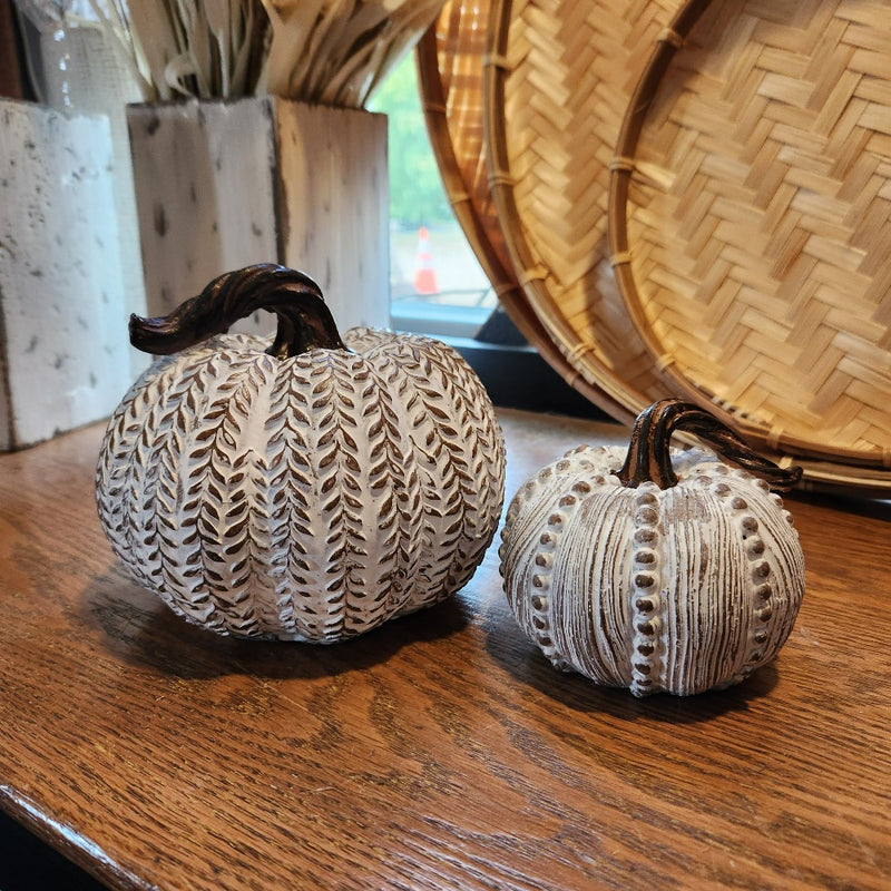 Tan & White Pattern Pumpkin