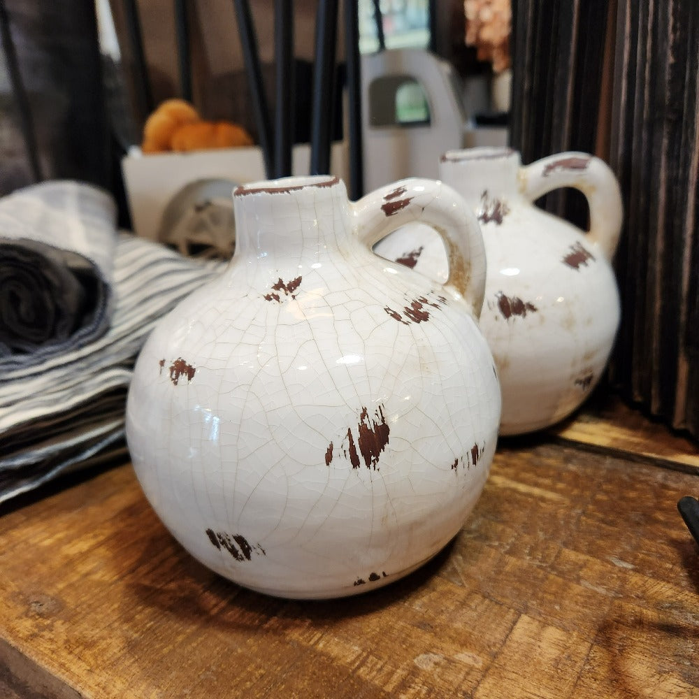 distressed porcelain jug vase