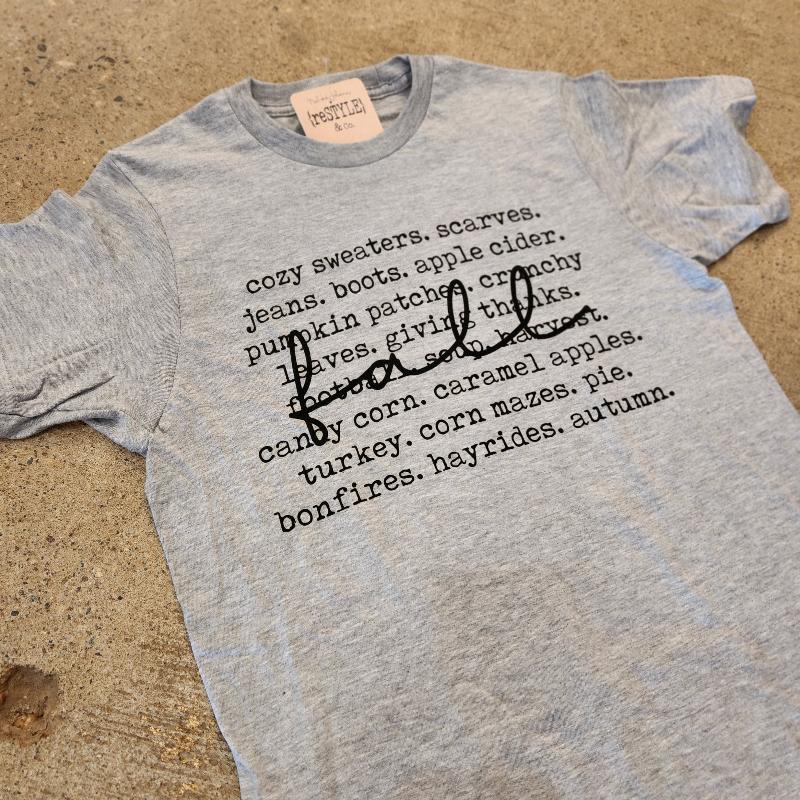 fall words tee