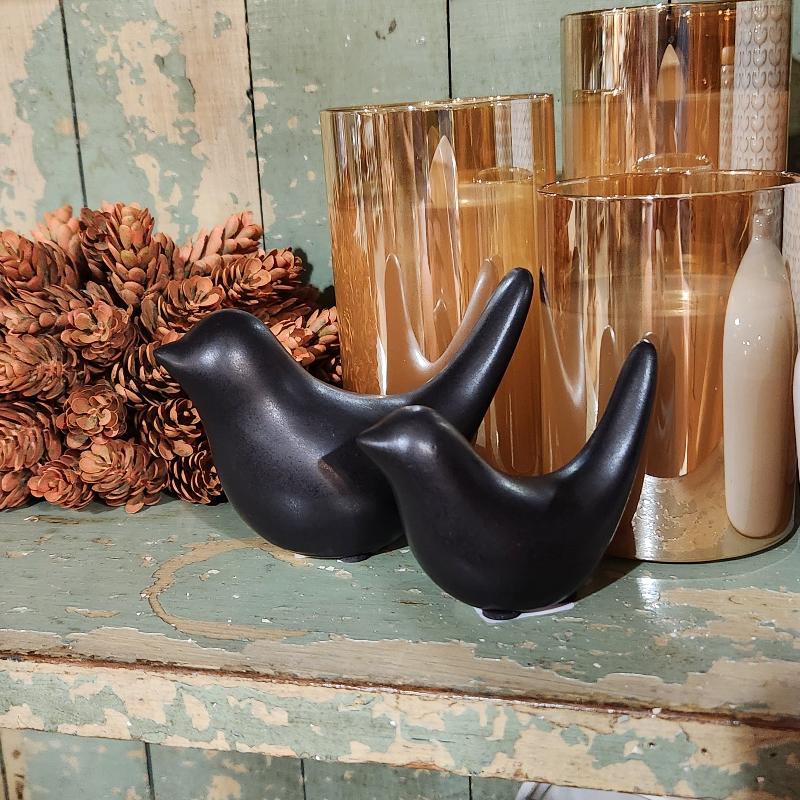 black ceramic bird