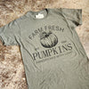 farm fresh pumpkins tee in olive