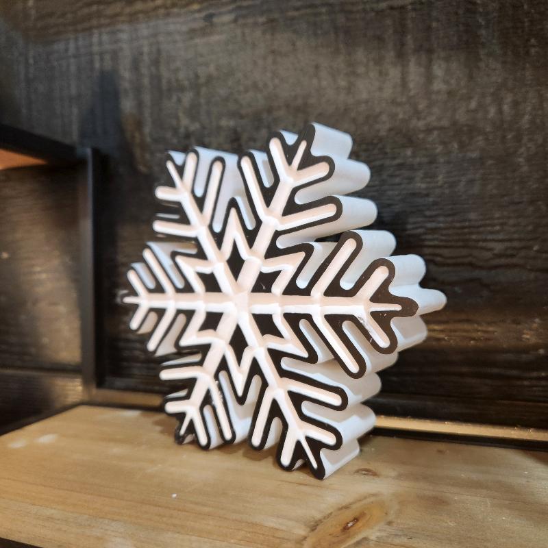 black & white snowflake block