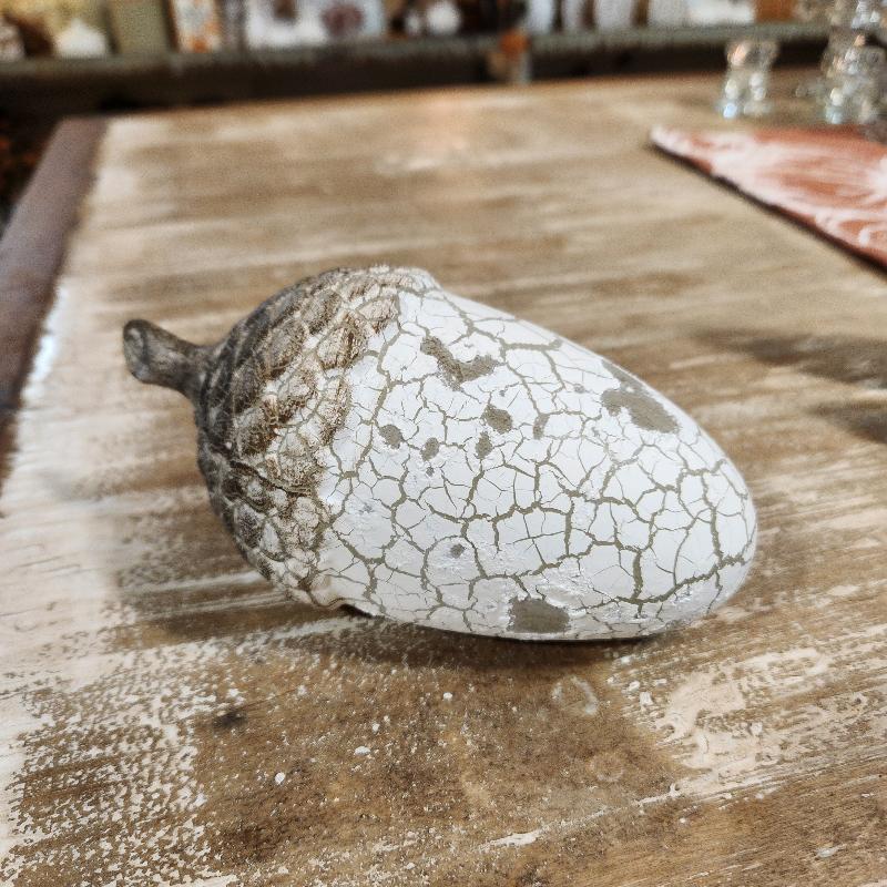 distressed ceramic acorn