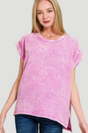 Acid Wash Gauze Tee