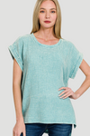 Acid Wash Gauze Tee