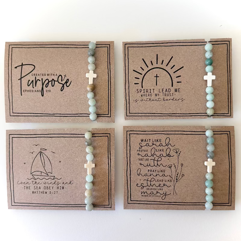 Amazonite Bracelet on Bible Verse  Card