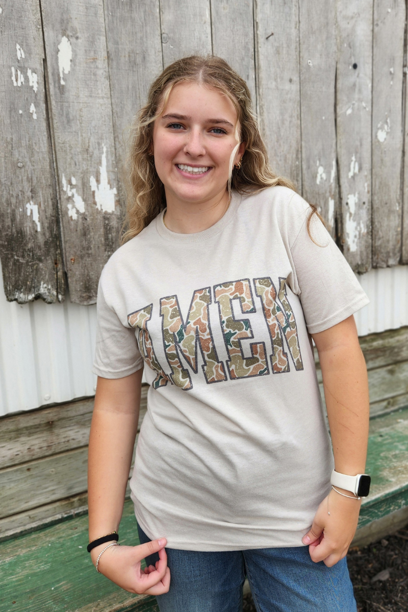 Camo Amen Graphic Tee