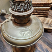 Antique German Brass Oil Lamp Base