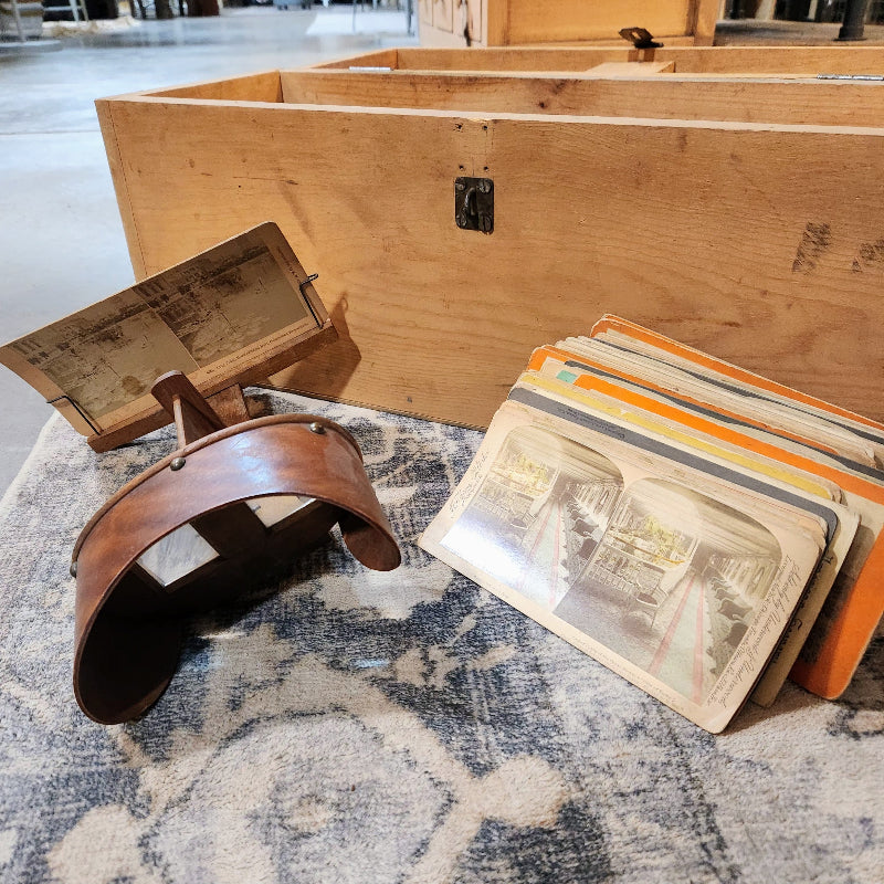 Antique Stereoscope Set with Box
