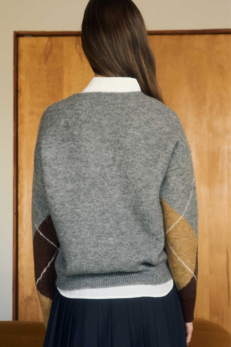 Argyle V-Neck Sweater