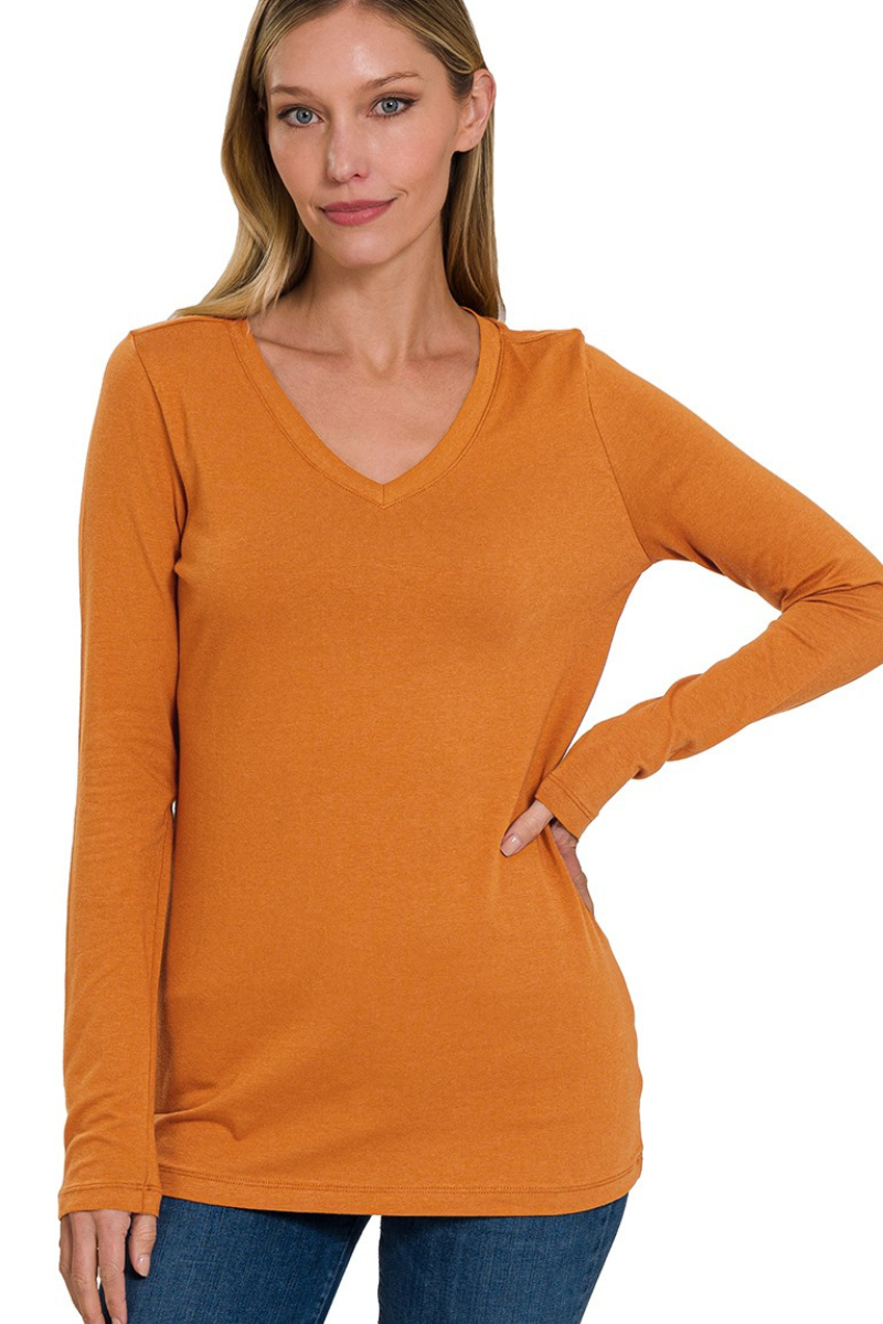 Basic V-Neck Long Sleeve