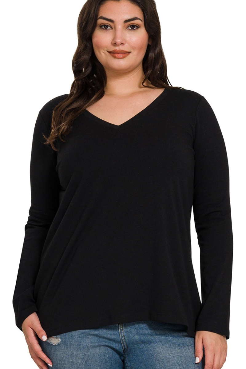 Basic V-Neck Long Sleeve
