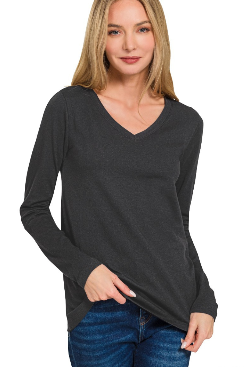 Basic V-Neck Long Sleeve