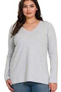 Basic V-Neck Long Sleeve