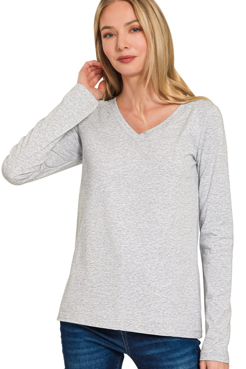 Basic V-Neck Long Sleeve