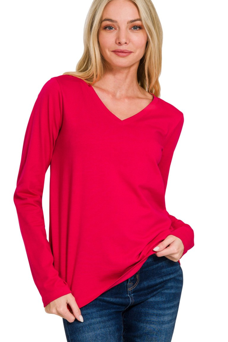 Basic V-Neck Long Sleeve